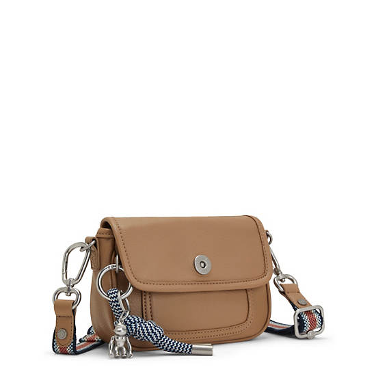 Kipling Inaki Small Crossbody Bags Soft Almond PB | CA 1176KO